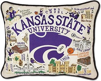 Amazon Co Jp Catstudioカンザス州立大学刺繍スローピロー 16インチ X インチ スポーツ アウトドア