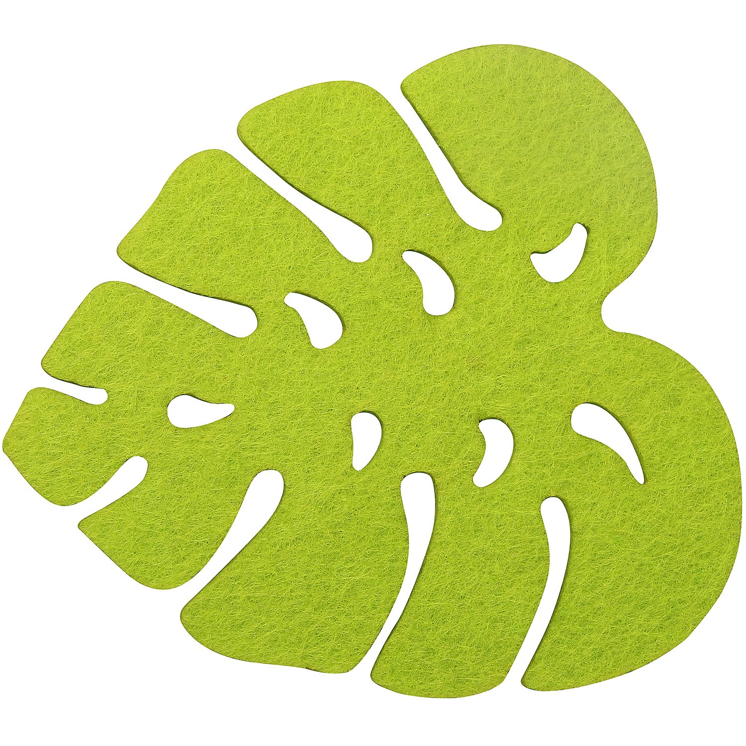 Fackelmann Coaster Set "Tropical" of Felt, Green, 3.5 x 4-Inch, 4-Piece