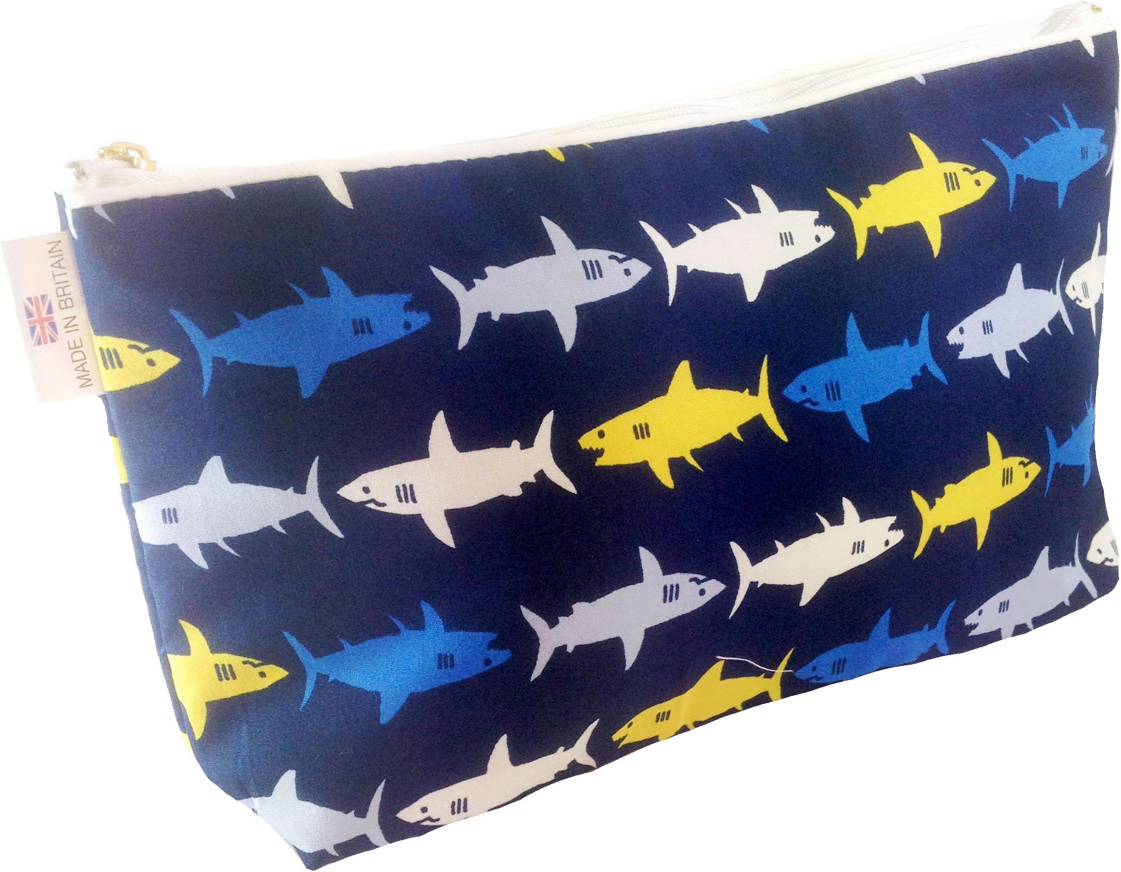Kids Cotton Wash Bag - Sharks