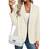 Simplee Blazers for Women Business Casual 2026 Oversized Long Sleeve Open Front Lapel Suit Jackets Dressy Pockets Work Blazer