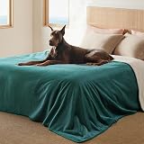 LE SURE Waterproof Fleece Blanket 274x218cm Reversible Dark Green view 6