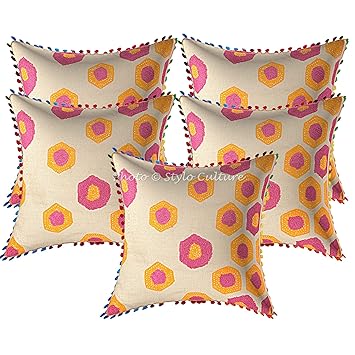 Amazon Com Stylo Culture Indian Decorative Throw Pillows 40 X 40