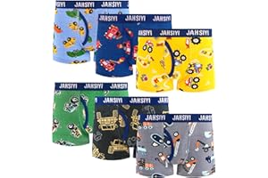 JAHSIYI 100% Cotton Boys Soft Boxer Briefs Size 18M-12Yr Tagless Underwear 6-Pack