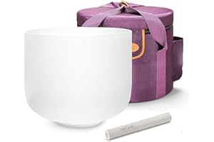 TOPFUND 440 Hz Perfect Pitch F Note Crystal Singing Bowl Heart Chakra 10 inch with Heavy Duty Carrying Case
