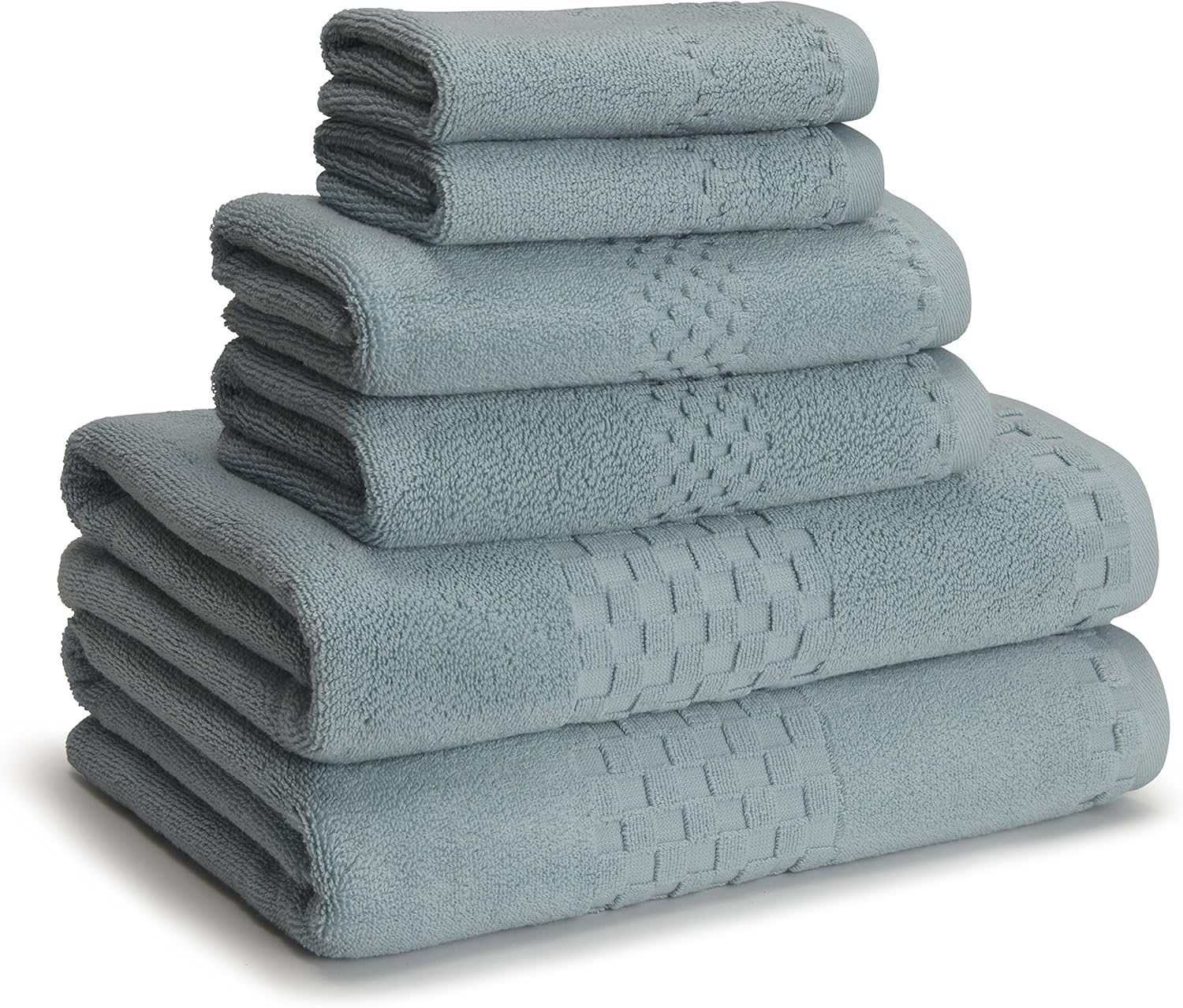 Kassatex QSH256REB Hotelier Towel Set of 6, Robbins Egg Blue, Home & Kitchen