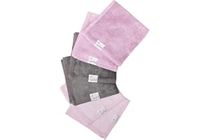 Copper Pearl 6 Ultra Soft Baby Bath Washcloths Premium Large Soft"Lily" (Purple/Lavender/Gray) 11" x 11" Towels