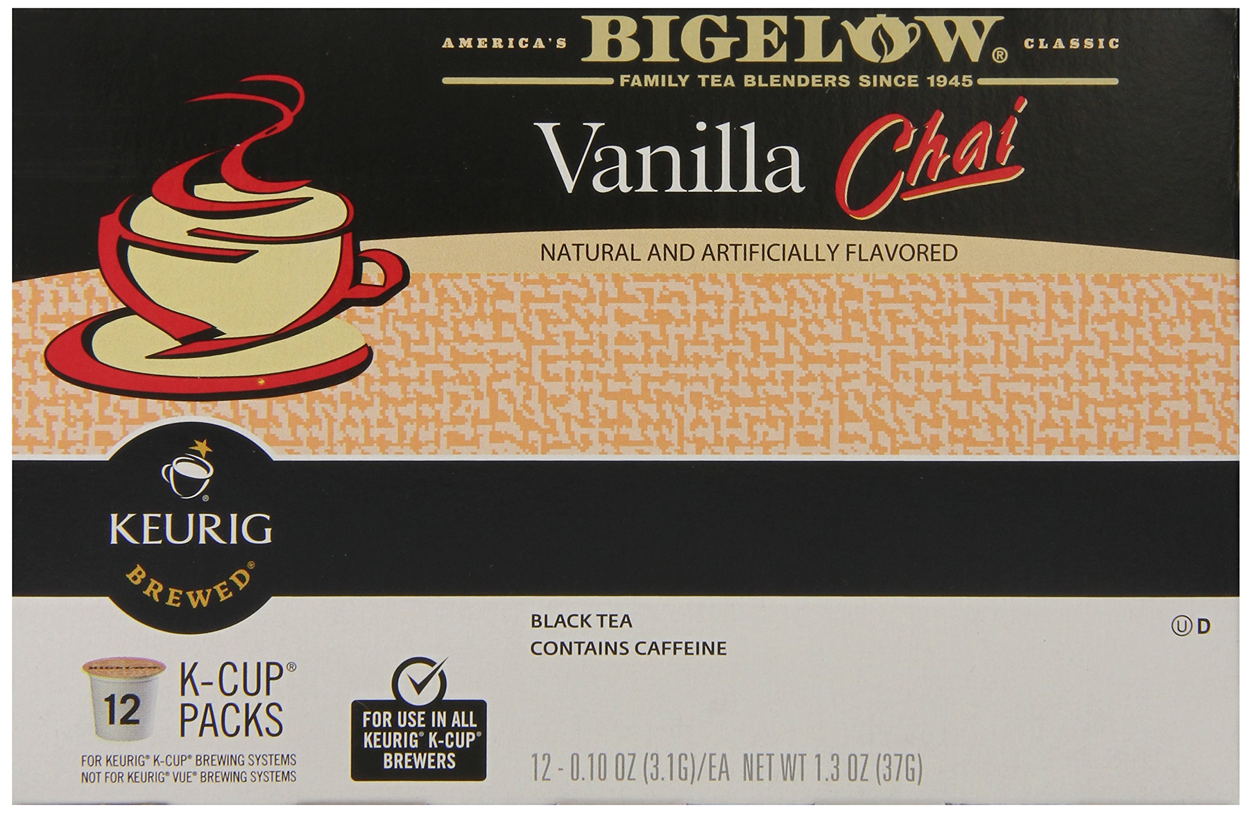 Bigelow Vanilla Tea Compatible with Keurig other K Cup Coffee Tea
