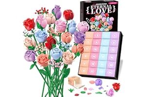 SOPU Flower Bouquet Advent Calendar 2025 for Adults Teens Kids, 24 Days Flower Bouquet Christmas Countdown Advent Calendar Colorful Roses Bouquet Building Set, DIY Flower Advent Calendar Home Decor