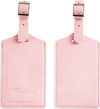 pink luggage tags