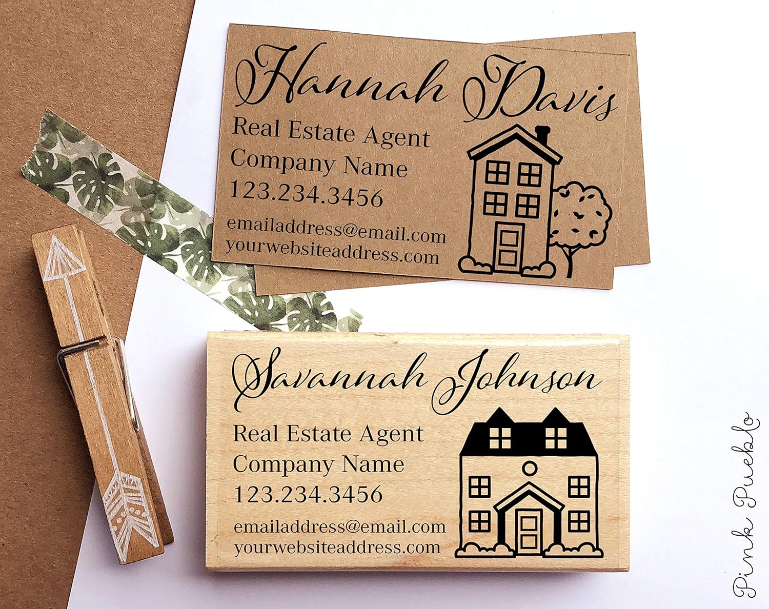 Personalized Real Estate Business Card Stamp, Real Estate