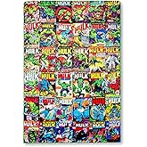 Marvel The Incredible Hulk Comic Books Oversized Fleece Throw Blanket with Green Sherpa Backing | Plush Soft Polyester Cover for Sofa and Bed, Cozy Home Decor, Luxury Room Essentials | 8 Feet Long