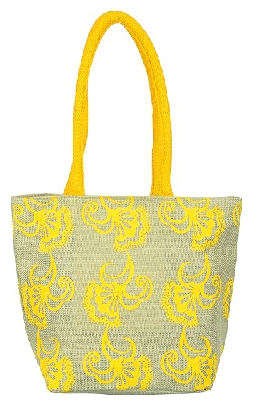 Utsav Kraft Womens Beige & Yellow Shoulder Bag (UK649)