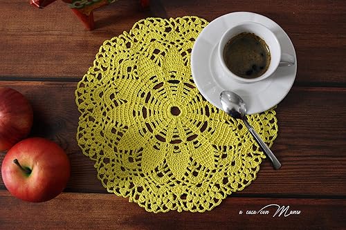 Mantel de algodón de ganchillo redondo - hecho a mano en Italia: Amazon.es: Handmade