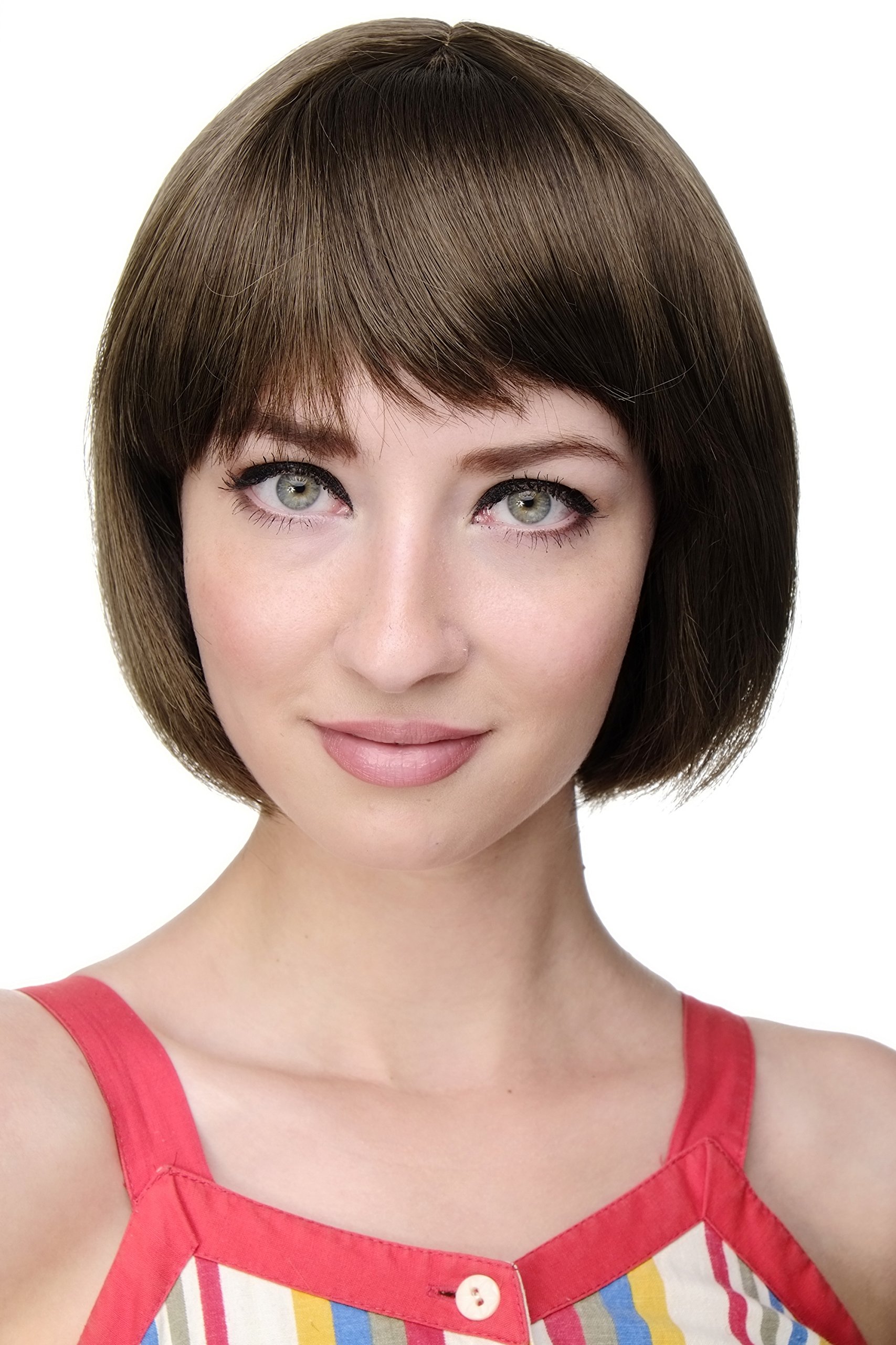 WIG ME UP - Lady Quality Wig short Page Bob fringe bangs warm golden brown 703-18 โ image 1