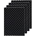 AFACYGN 4 Pack Aquarium Filter Media Bio Sponge Pad 16 x 12 x 1 inch, Fish Pond Foam Filter 20/30/40 PPI (Black 30ppi 4pack)