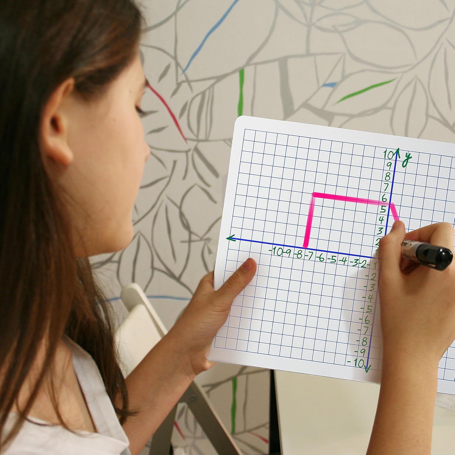 Dry Erase XY Axis Graph Lap Boards 9”X12” for Student and Classroom Use, Math whiteboards (Double Sided White Boards) Erasers Included (12 Pack Graph) : Office Products