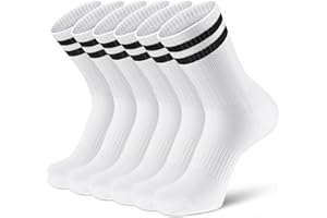 Airacker Athletic Socks Sport Running Calf Socks Performance Cushioned Breathable Crew Socks for Men Women(6 Pairs)