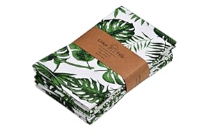Urban Villa Kitchen Towels Tropical Print Set of 6 Dish Towels for Kitchen 100% Cotton Kitchen Towels Mitered Corners Over Sized 20X30 Inches Kitchen Towels Highly Absorbent Kitchen Hand Tea Towels