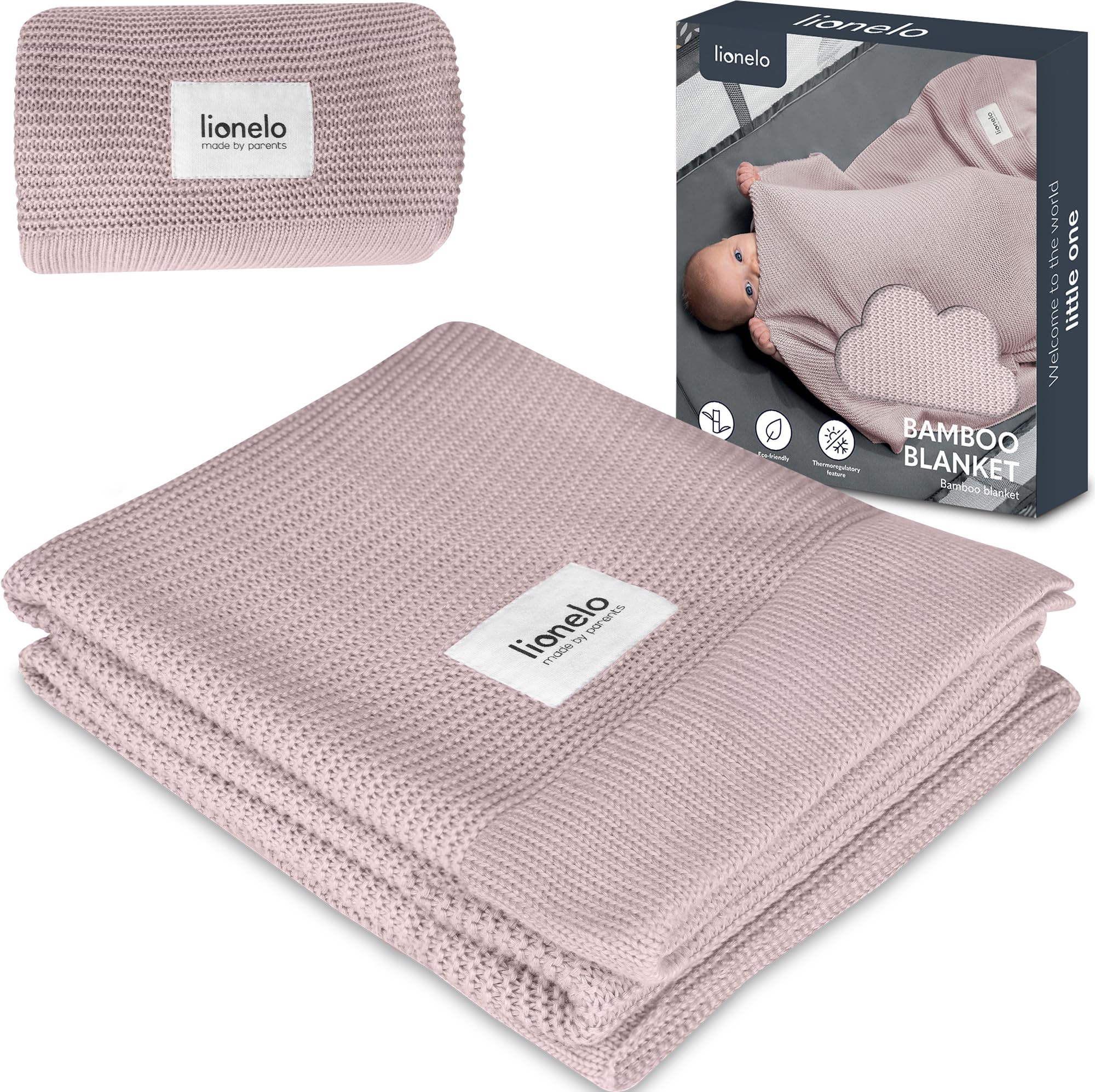 lionelo Bamboo Blanket & Changing Pad - 100x75cm, 100% Cotton, Soft, Antibacterial, Hypoallergenic, Year-Round Comfort, Ideal for Travel & Nursery — image 1