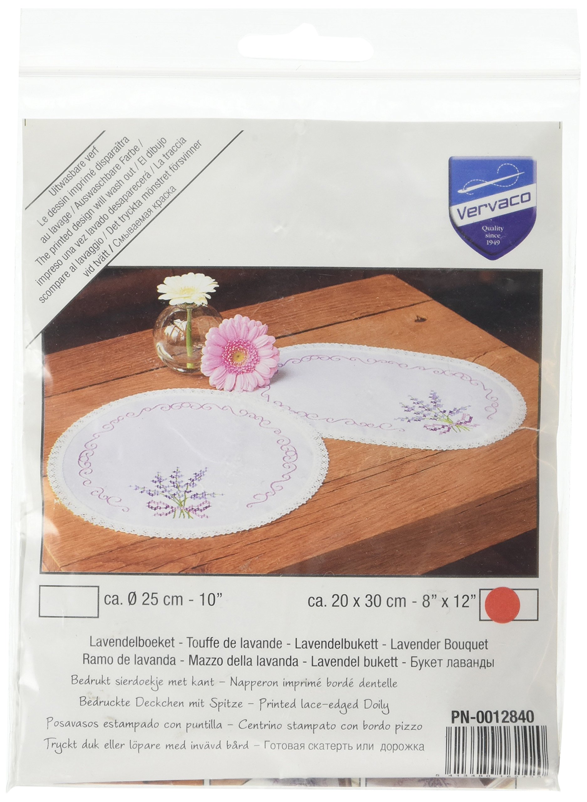 Vervaco Embroidery: Doily: Lavender 2, 100% Cotton, Multi-Colour, 30 x 2 x 20 cm