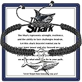 Black Shark Bracelet for Men Women, Shark Lovers Gift, Exquisite Shark Jewelry Gift for Birthday Christmas Graduation, Inspirational Shark Gifts Never Forget How Jawsome You Are