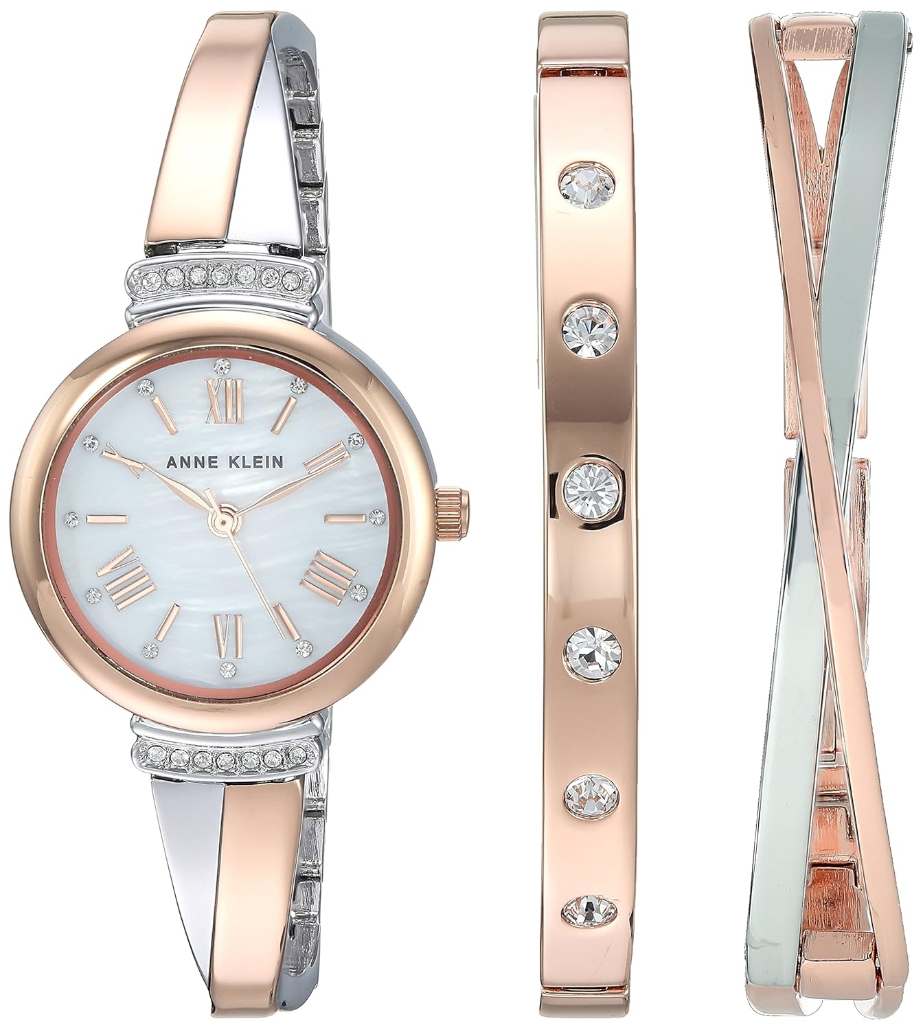 Buy Anne Klein New York Swarovski Crystal Accented Rose GoldTone and