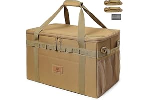 Lemubeane Tactical Camping Storage Bag Utility Tote Bag Camping Kitchen Organizer with Axe Holder & Shoulder Strap