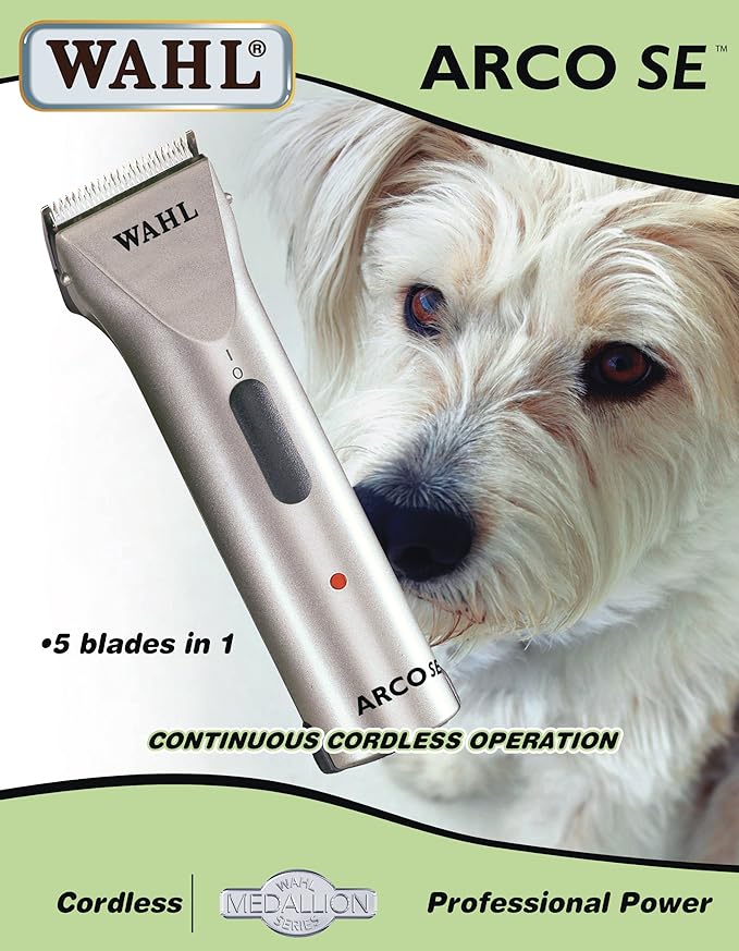 wahl professional animal arco cordless dog and pet clipper kit