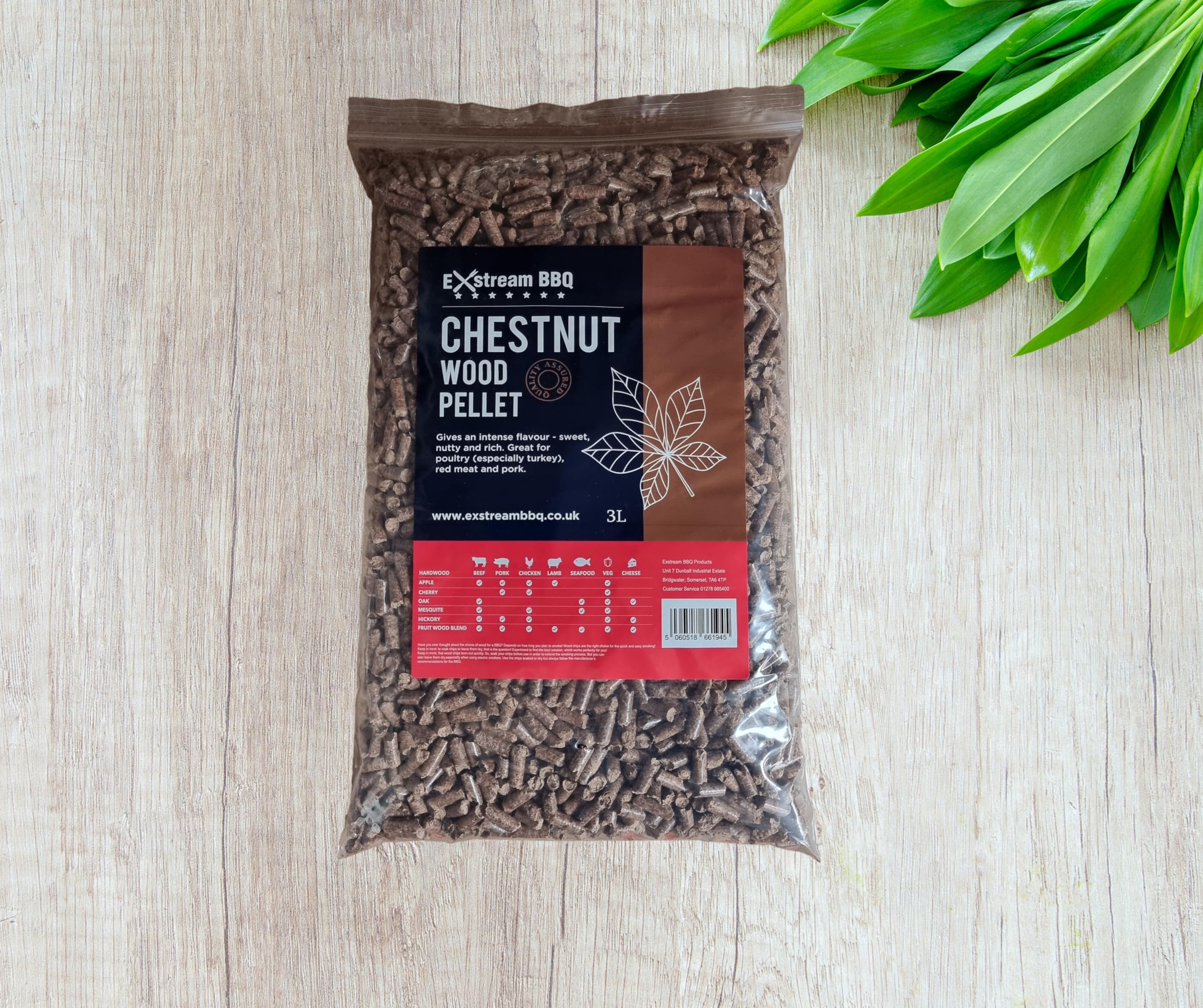 Exstream BBQ 3L Pellet - 8 Species - For Use With Ninja Electric Smokers & Ooni Pizza Ovens (Chestnut)