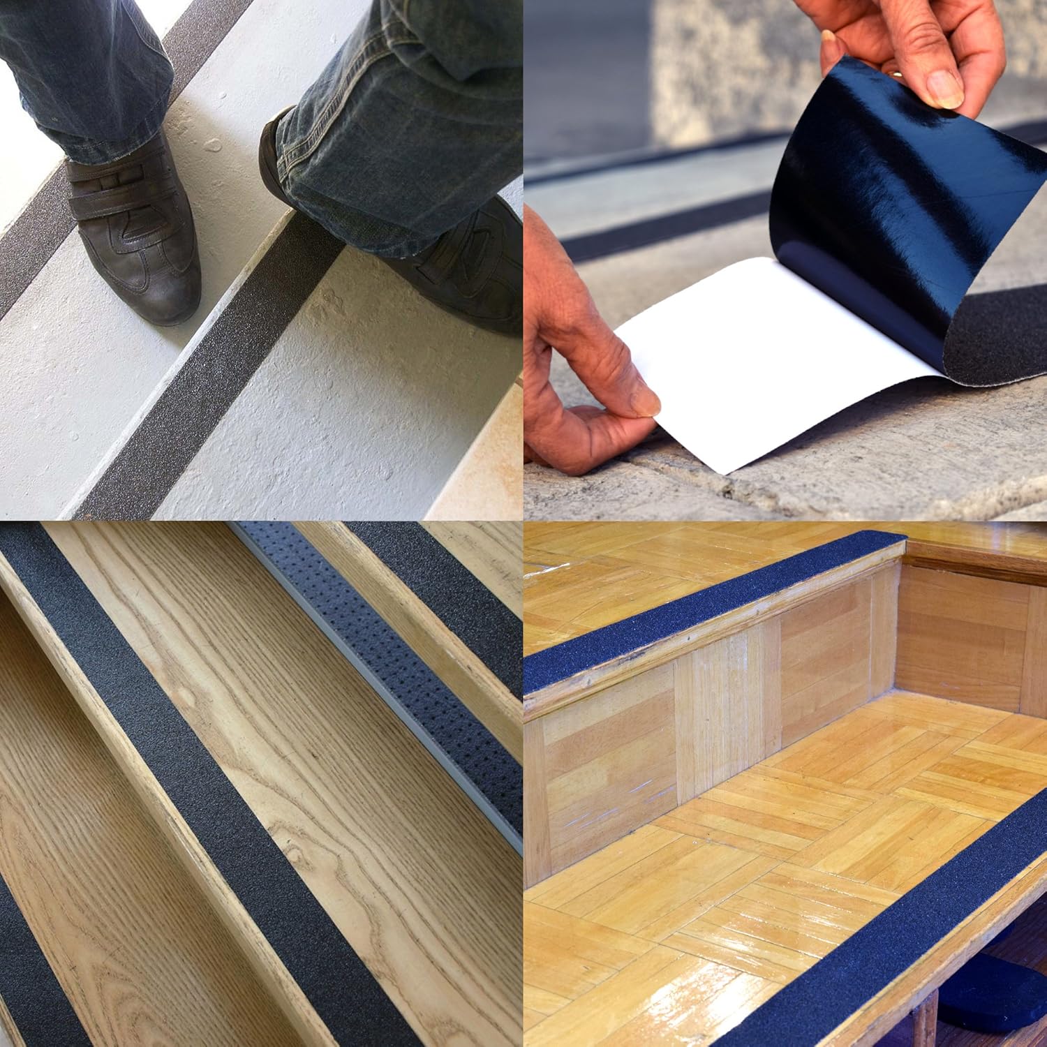 Tape King Anti-Slip Tape - Traction for Stairs, Steps, Ramps, Treads - Cut to Fit, Safety for Indoor or Outdoor Applications - Black Tape - 80 Grit Aluminum Oxide - 4 Inch x 30 Foot Roll - - 