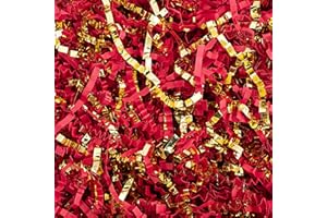 MagicWater Supply - 1 LB - Red & Gold - Crinkle Cut Paper Shred Filler great for Gift Wrapping, Basket Filling, Birthdays, Weddings, Anniversaries