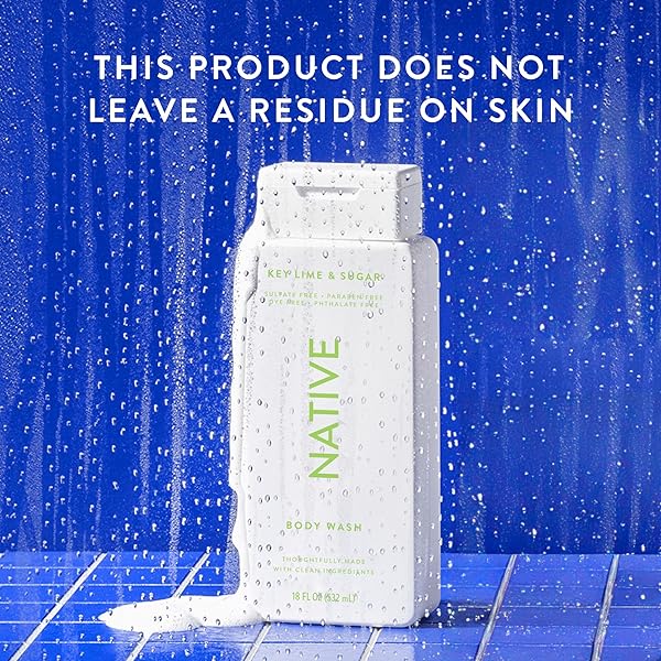 NATIVE BODY WASH CONTAINS NATURALLY DERIVED INGREDIENTS | FOR WOMEN & MEN, SULFATE, PARABEN, & DYE FREE LEAVING SKIN SOFT AND HYDRATING | KEY LIME & SUGAR 18 OZ – 2 PK