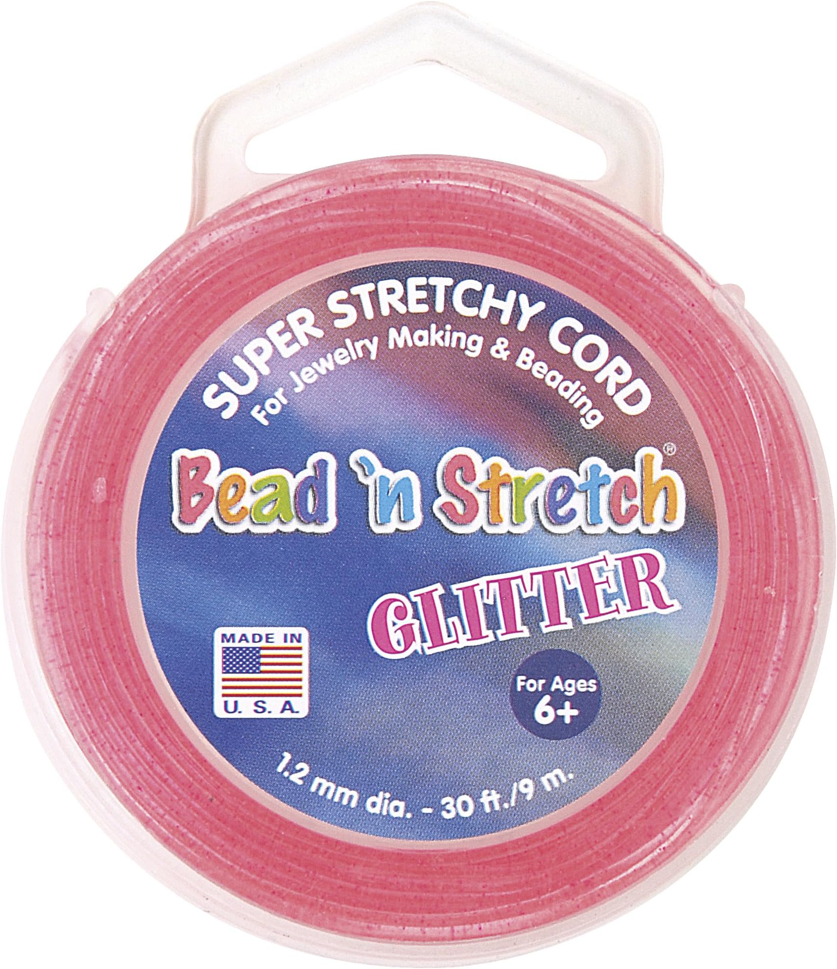 Toner Crafts Bead 'N Stretch Glitter Pink 1.2mm, 1.2 mm