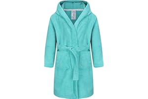 Childlike Me Boys Girls Teenagers Hooded Bathrobe Soft Towel Robe Kids Terry Cloth Spa Robes Sleepwear for Kids 5-16 Years