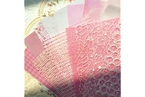 Aromoty 15 sheets Handmade Scrapbook Paper Craft Mesh Fabric Scrapbooking Supplies Paper Aesthetic Morandi Textured Special Paper Mix for Junk Journal Journaling DIY Materials,5.1x7.02 inches