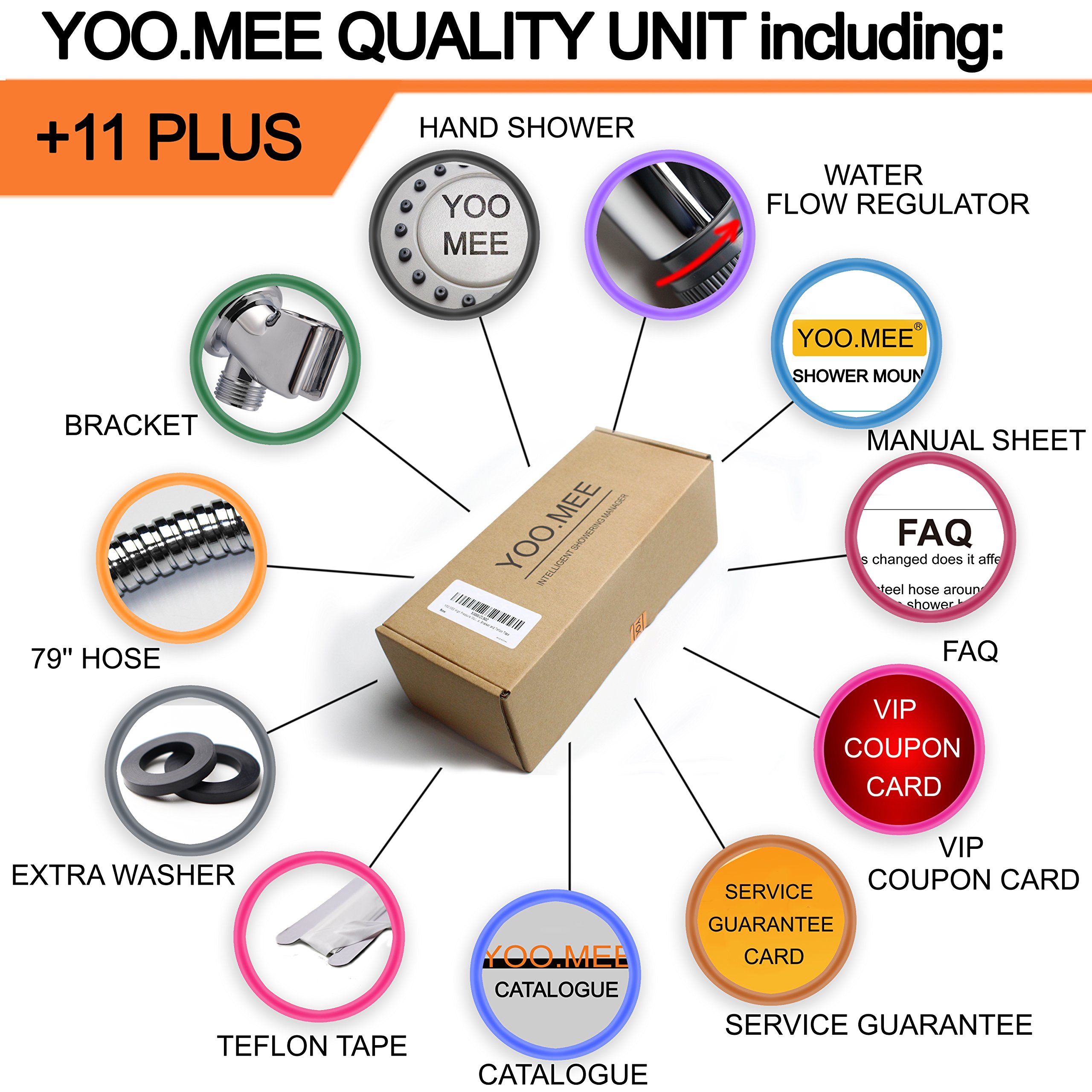 YOO.MEE High Pressure Handheld Shower Head with Powerful Shower Spray