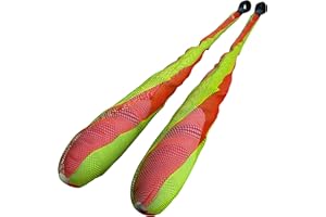 speevers Training Sock Poi Set for Beginners and Professionals, Non Stretch Super Soft Net 5 Colors Available, LED Juggling Ball Props (Orange - Yellow)