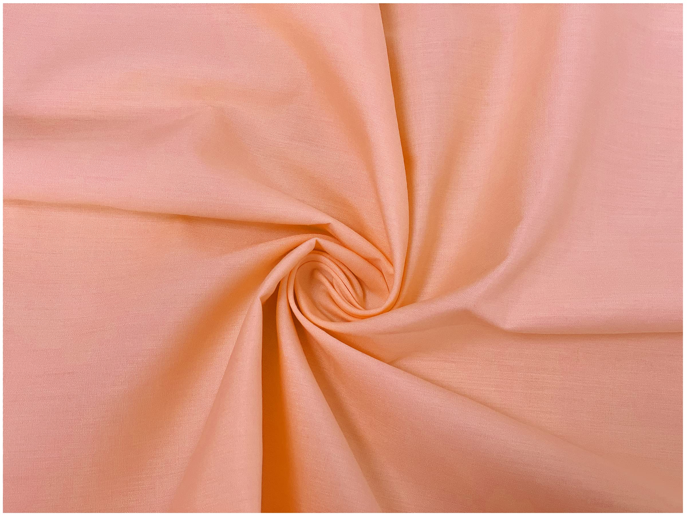 Salmon Plain Polycotton Fabric Material Poly Cotton Dress Craft Material 45" Wide - Pre Cut Sizes 200cm x 114cm (79" x 45")