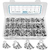 720Pcs Nuts and Bolts Assortment Kit, Machine Screws,SATANTECH #6-32#8-32#10-24#1/4-20 Stainless Steel Screws Set, Phillips Flat Head 16 SAE Sizes Assorted Nuts Bolts Washers with Labeled Case