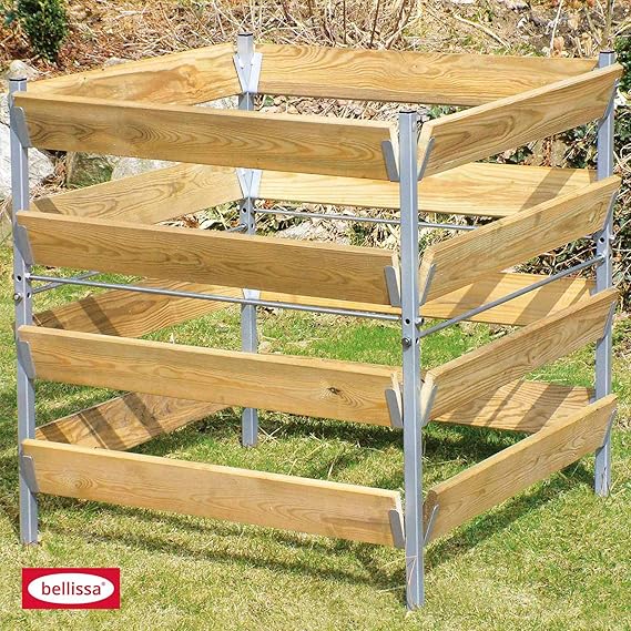 Komposter Holz/Metall 90x90x90 cm 99160