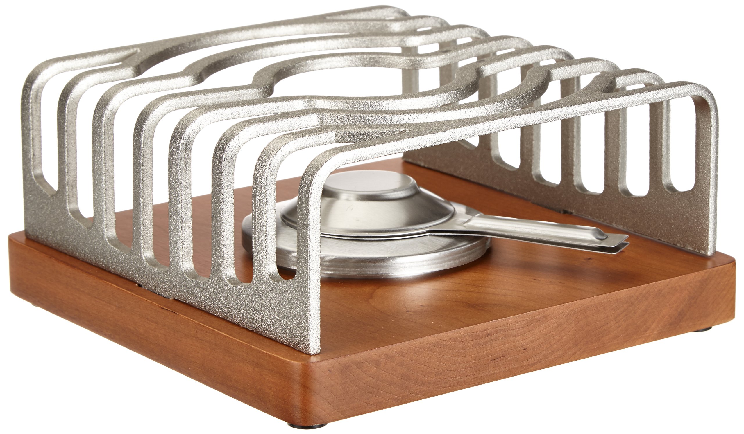 Kuhn Rikon Rechaud Modern of Cherrywood, Nickel, Silver/Brown, 21 x 21 x 10 cm