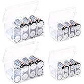 GlossyEnd Set of 4 - Two C and Two D Battery Storage Box, Clear Battery Holder