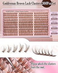 Brown Lash Clusters Natural For Soft Glam 300Pcs
