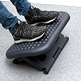 Mind Reader Adjustable Height Ergonomic Foot Rest, Black