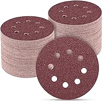 POTUINOM 100 PCS 5 Inch Sanding Discs 40 Grit, Round Hook and Loop Sandpaper for Random Orbital Sander