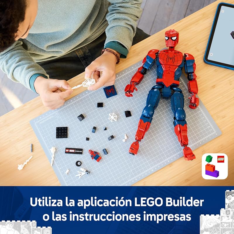 | Figura de Herói Marvel: Homem-Aranha - Brinquedo de Super-Herói com Figura de Ação e Minifigura de Coleção - Decoração de Sala Juvenil - Presente para Crianças 12+ Anos - 76346