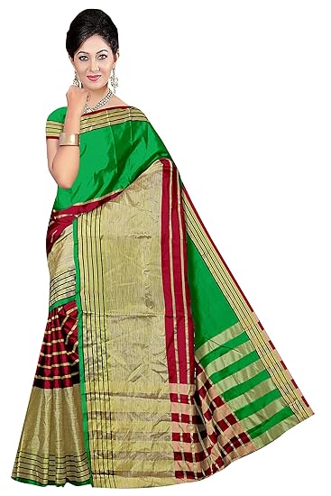 Winza Designer Womens Poly Cotton Silk Saree with Blouse (TD-5005)