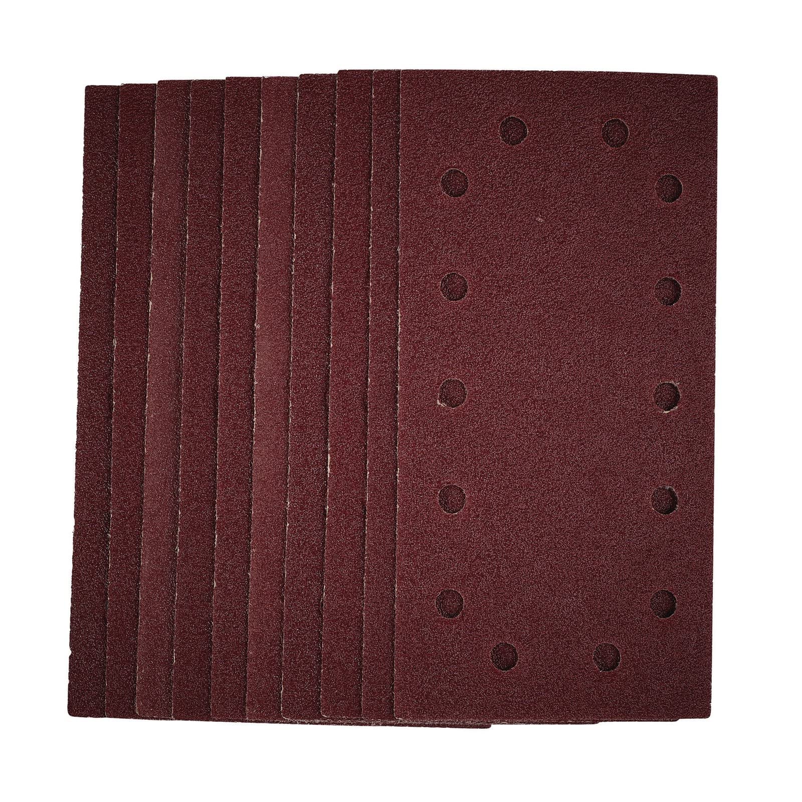Draper Sanding Sheets (10 Pack) | 40 Grit Hook and Loop Sanding Pads | 115 x 230mm Sandpaper for Electric Sander | 55805