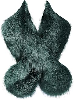BABEYONDWomen's Faux Fur Shawl Party Faux Fur Collar Fur Wraps for Winter Bridal Wedding Cover Up