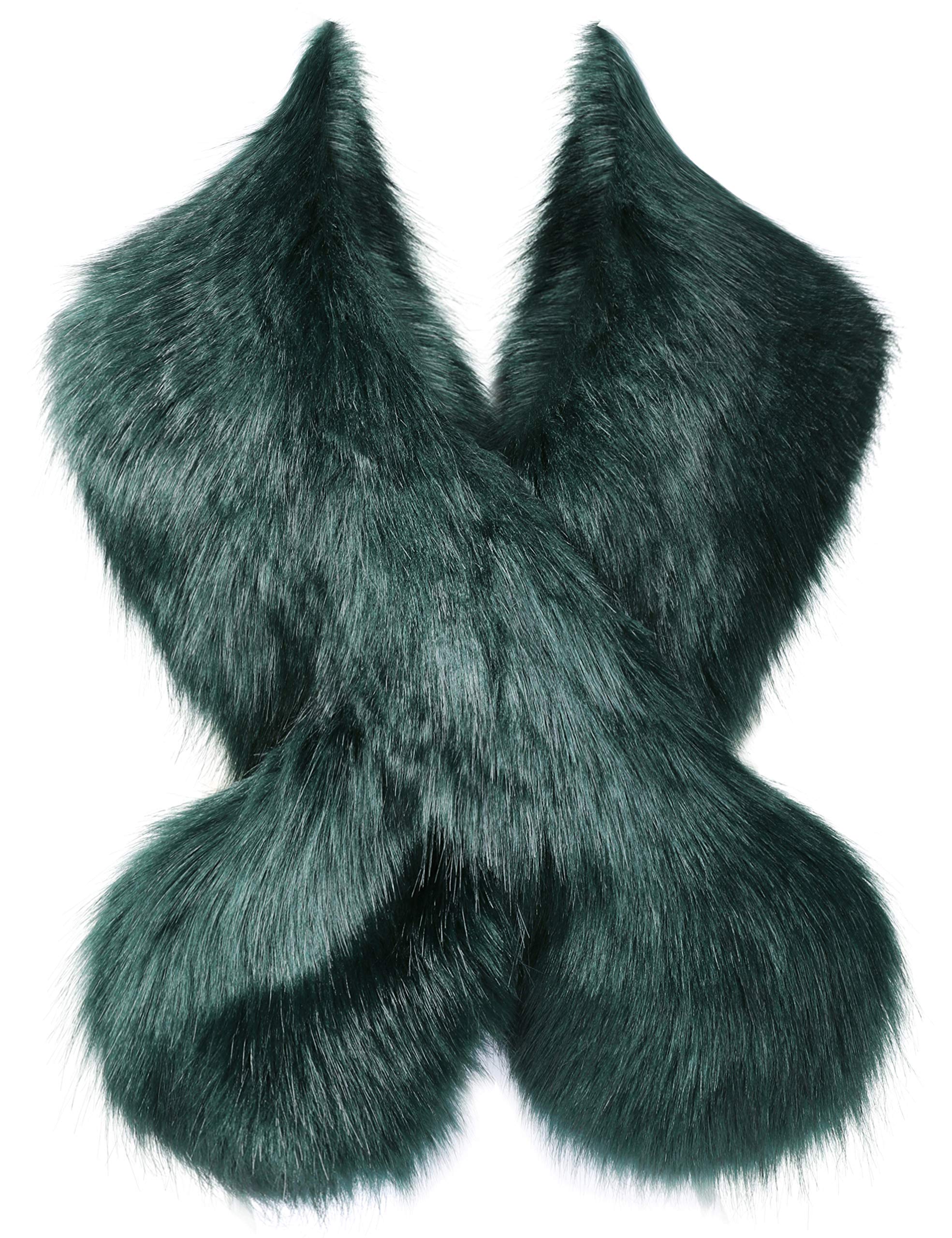 BABEYONDWomen's Faux Fur Shawl Party Faux Fur Collar Fur Wraps for Winter Bridal Wedding Cover Up